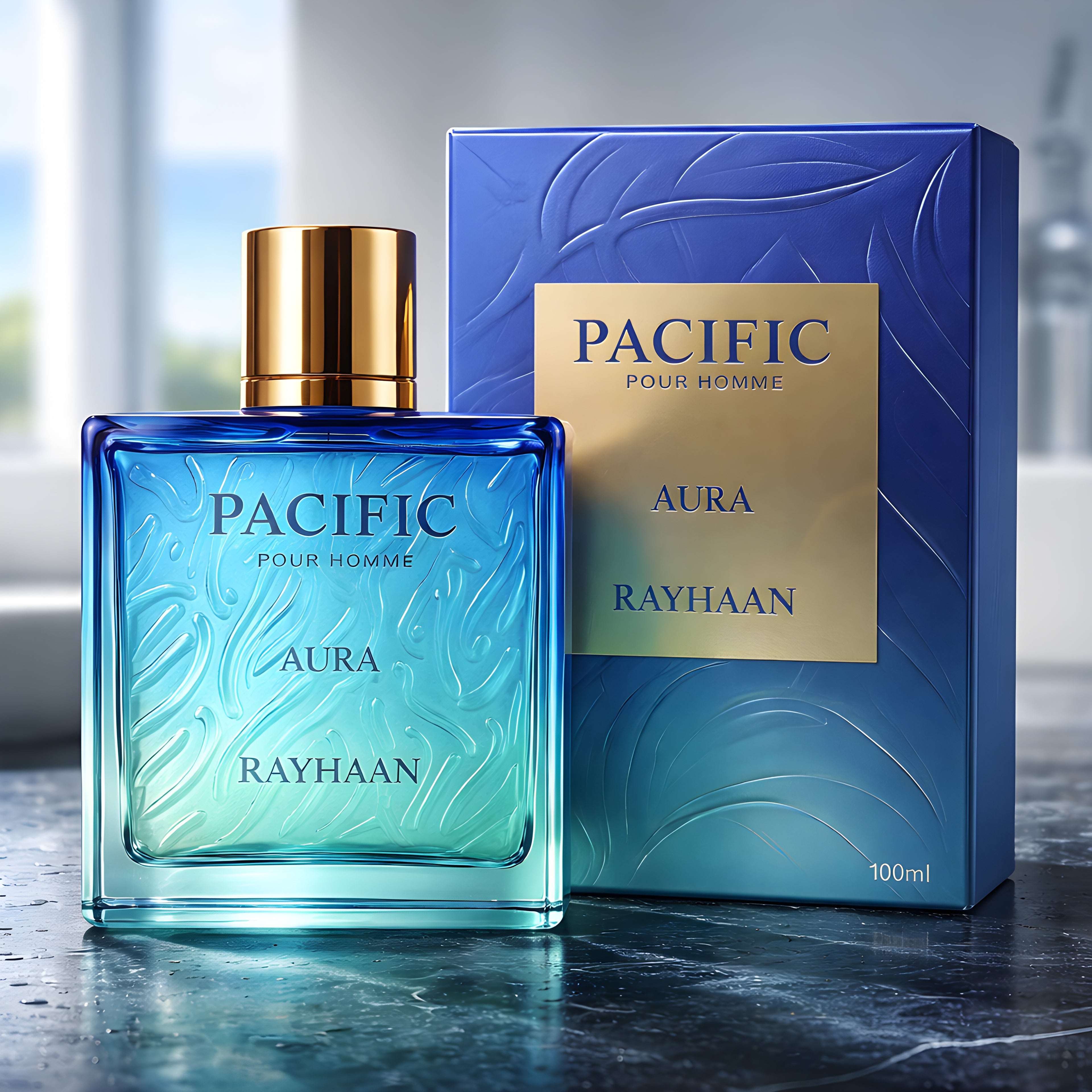 Rayhaan Pacific Aura 100ml EDP Men Fresh Aquatic Citrus Perfume